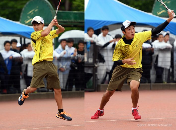 準優勝の羽黒・根本拓哉／齋藤龍二。４強唯一の２年生