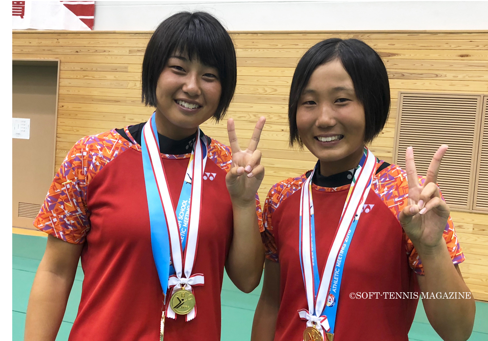 インハイ 18年ぶりの優勝を決めた昇陽 大阪 の蓮岡若奈 吉田澪奈 練習から試合での形を意識してきた ソフトテニスマガジン ポータル